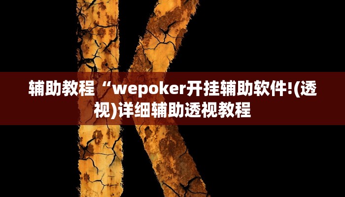 辅助教程“wepoker开挂辅助软件!(透视)详细辅助透视教程