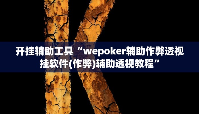 开挂辅助工具“wepoker辅助作弊透视挂软件(作弊)辅助透视教程”