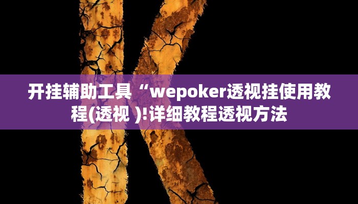 开挂辅助工具“wepoker透视挂使用教程(透视 )!详细教程透视方法