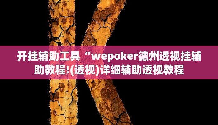 开挂辅助工具“wepoker德州透视挂辅助教程!(透视)详细辅助透视教程