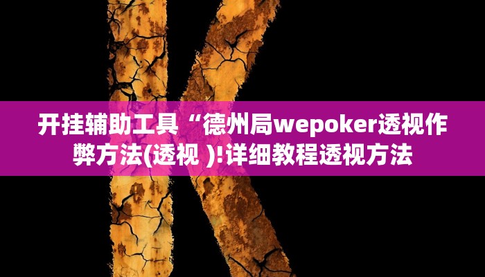 开挂辅助工具“wepoker开挂辅助(透视 )!详细教程透视方法