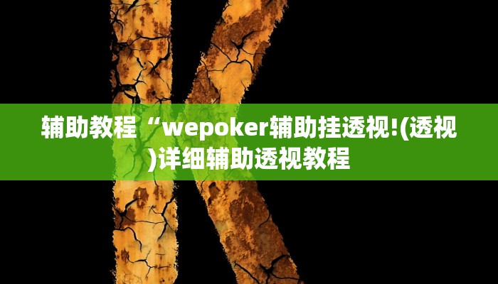 辅助教程“wepoker辅助挂透视!(透视)详细辅助透视教程