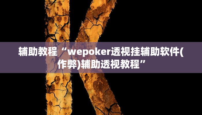 辅助教程“wepoker透视挂辅助软件(作弊)辅助透视教程”