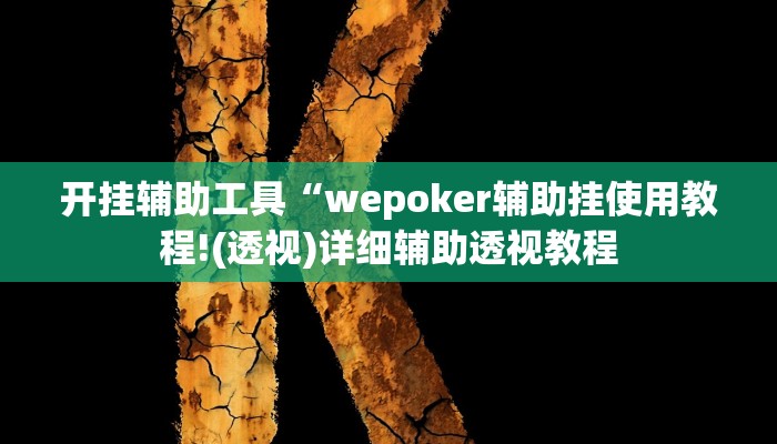 开挂辅助工具“wepoker辅助挂使用教程!(透视)详细辅助透视教程