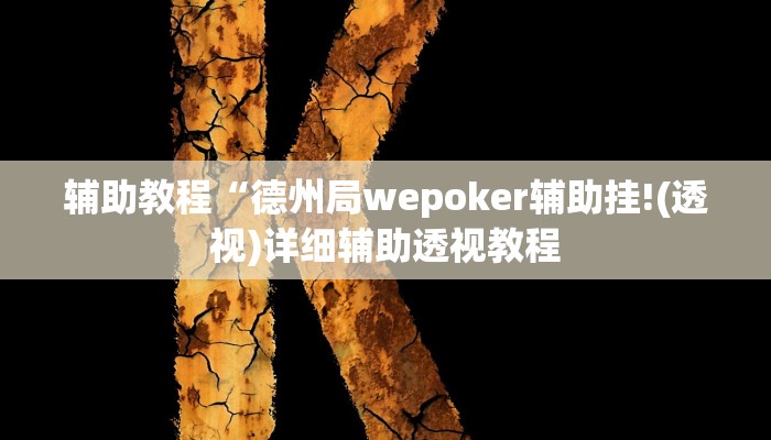 辅助教程“德州局wepoker辅助挂!(透视)详细辅助透视教程
