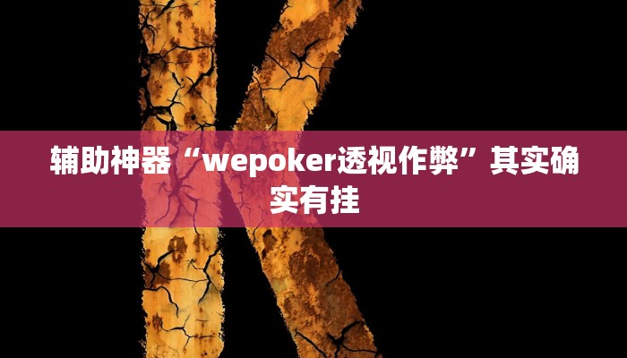 辅助神器“wepoker透视作弊”其实确实有挂