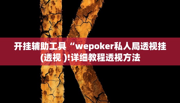 开挂辅助工具“wepoker私人局透视挂(透视 )!详细教程透视方法