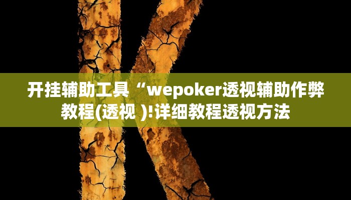 开挂辅助工具“wepoker透视辅助作弊教程(透视 )!详细教程透视方法